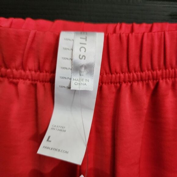 Fabletics EcoSatin Crop Pant - Strawberry Red/Black - Picture 11 of 16